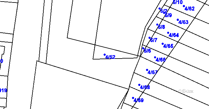 Parcela st. 4/52 v KÚ Brumovice, Katastrální mapa