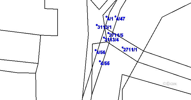 Parcela st. 4/56 v KÚ Brumovice, Katastrální mapa