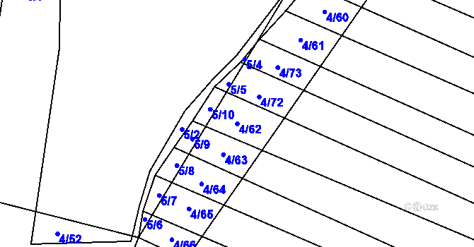Parcela st. 4/62 v KÚ Brumovice, Katastrální mapa