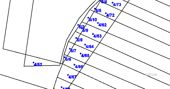 Parcela st. 4/64 v KÚ Brumovice, Katastrální mapa