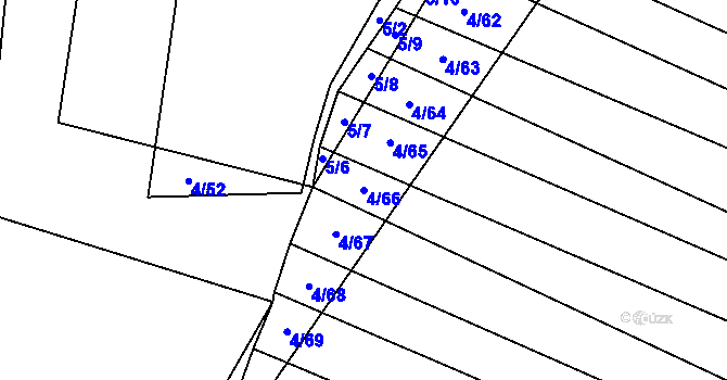 Parcela st. 4/66 v KÚ Brumovice, Katastrální mapa