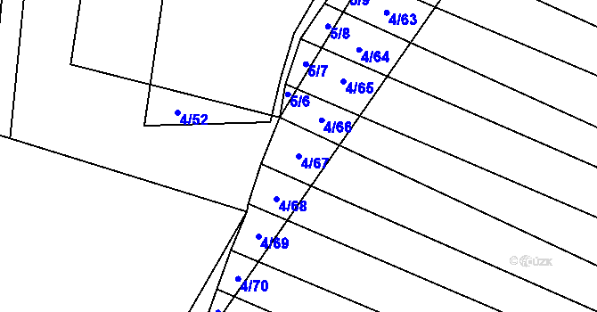 Parcela st. 4/67 v KÚ Brumovice, Katastrální mapa