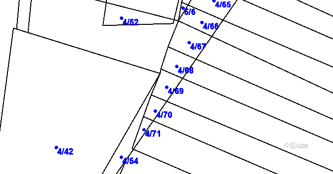 Parcela st. 4/69 v KÚ Brumovice, Katastrální mapa