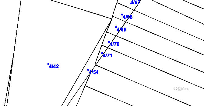 Parcela st. 4/71 v KÚ Brumovice, Katastrální mapa