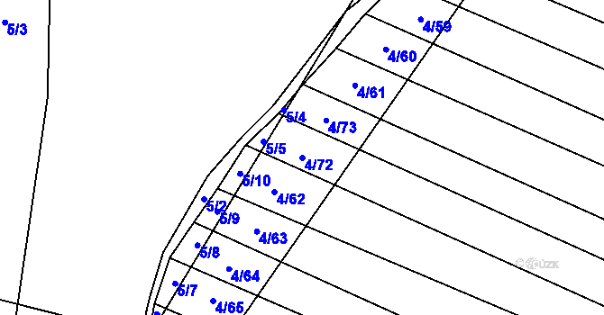 Parcela st. 4/72 v KÚ Brumovice, Katastrální mapa