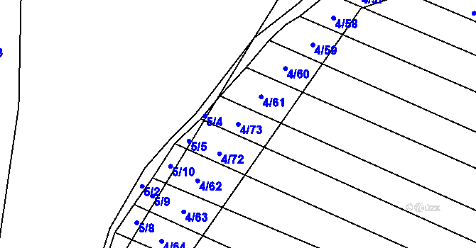 Parcela st. 4/73 v KÚ Brumovice, Katastrální mapa