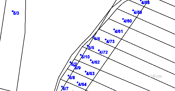 Parcela st. 5/5 v KÚ Brumovice, Katastrální mapa