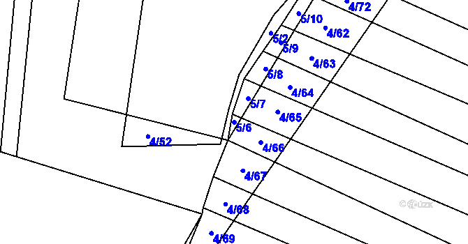 Parcela st. 5/6 v KÚ Brumovice, Katastrální mapa