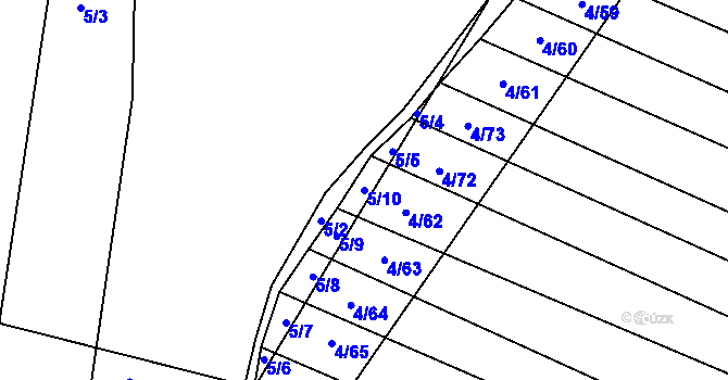 Parcela st. 5/10 v KÚ Brumovice, Katastrální mapa