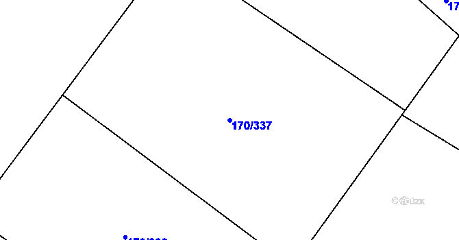 Parcela st. 170/337 v KÚ Brumovice, Katastrální mapa