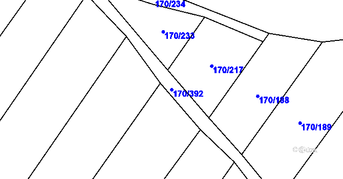 Parcela st. 170/392 v KÚ Brumovice, Katastrální mapa
