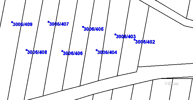 Parcela st. 3006/404 v KÚ Brumovice, Katastrální mapa