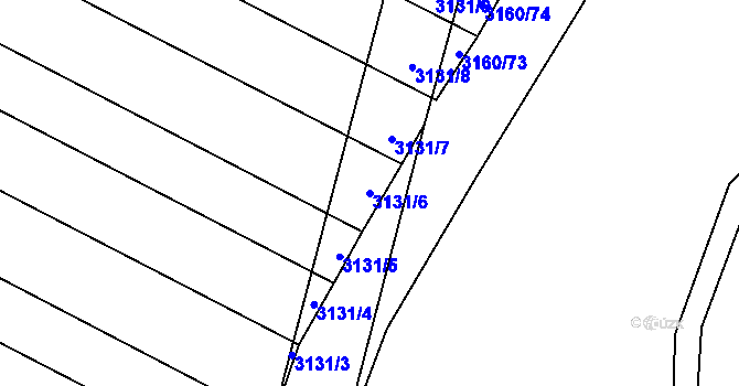 Parcela st. 3131/6 v KÚ Brumovice, Katastrální mapa