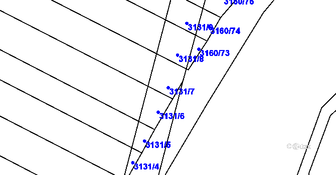 Parcela st. 3131/7 v KÚ Brumovice, Katastrální mapa
