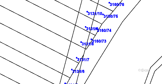 Parcela st. 3131/8 v KÚ Brumovice, Katastrální mapa