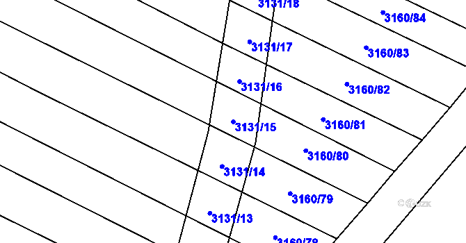 Parcela st. 3131/15 v KÚ Brumovice, Katastrální mapa