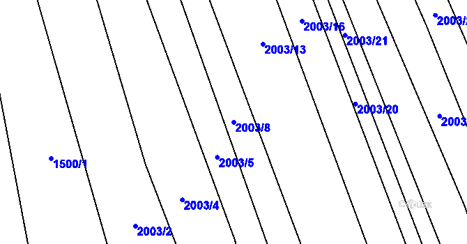 Parcela st. 2003/8 v KÚ Brumovice, Katastrální mapa