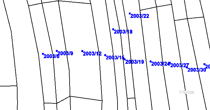 Parcela st. 2003/15 v KÚ Brumovice, Katastrální mapa
