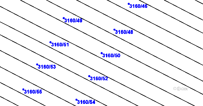 Parcela st. 3160/50 v KÚ Brumovice, Katastrální mapa