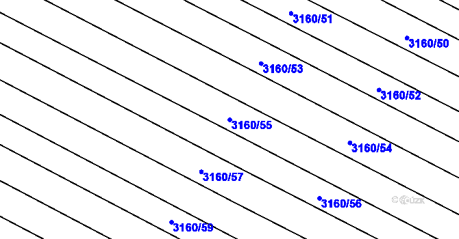Parcela st. 3160/55 v KÚ Brumovice, Katastrální mapa