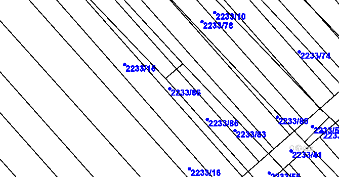 Parcela st. 2233/86 v KÚ Brumovice, Katastrální mapa