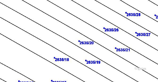 Parcela st. 2635/20 v KÚ Brumovice, Katastrální mapa