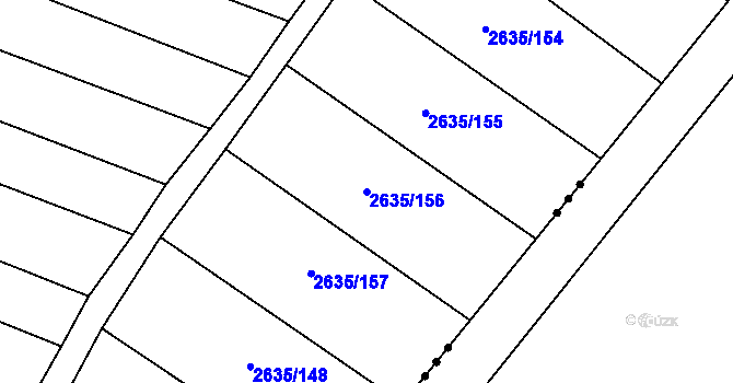 Parcela st. 2635/156 v KÚ Brumovice, Katastrální mapa