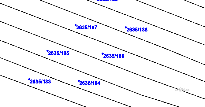 Parcela st. 2635/186 v KÚ Brumovice, Katastrální mapa