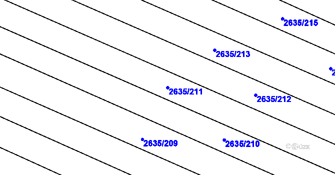 Parcela st. 2635/211 v KÚ Brumovice, Katastrální mapa