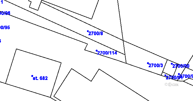Parcela st. 2700/114 v KÚ Brumovice, Katastrální mapa