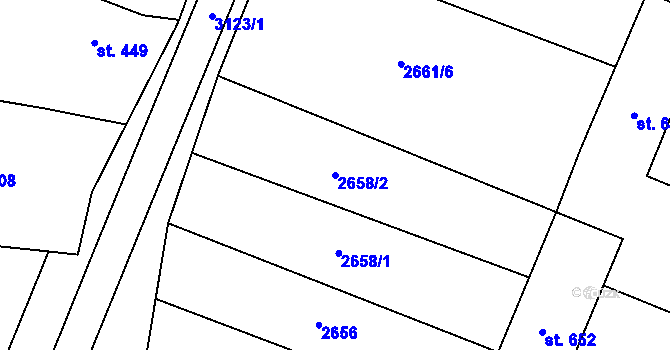 Parcela st. 2658/2 v KÚ Brumovice, Katastrální mapa