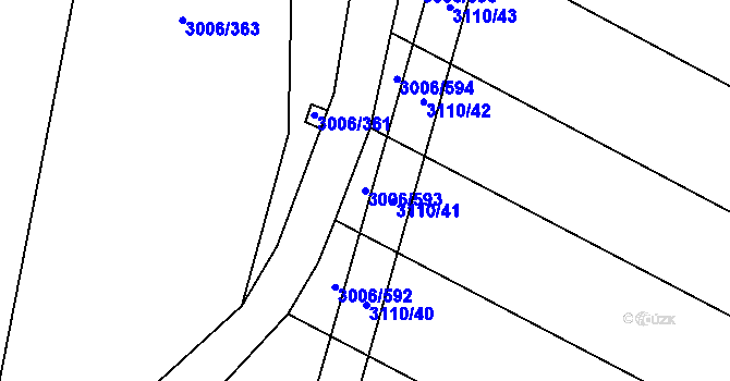 Parcela st. 3006/593 v KÚ Brumovice, Katastrální mapa