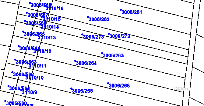 Parcela st. 3006/263 v KÚ Brumovice, Katastrální mapa