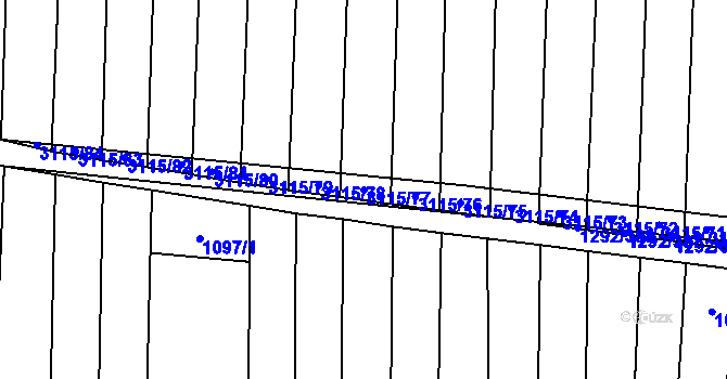 Parcela st. 3115/77 v KÚ Brumovice, Katastrální mapa
