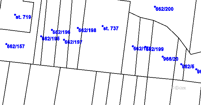 Parcela st. 662/169 v KÚ Brumovice, Katastrální mapa