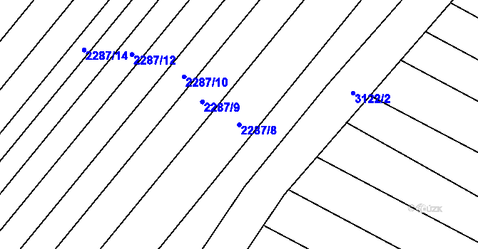 Parcela st. 2287/8 v KÚ Brumovice, Katastrální mapa