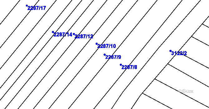 Parcela st. 2287/9 v KÚ Brumovice, Katastrální mapa