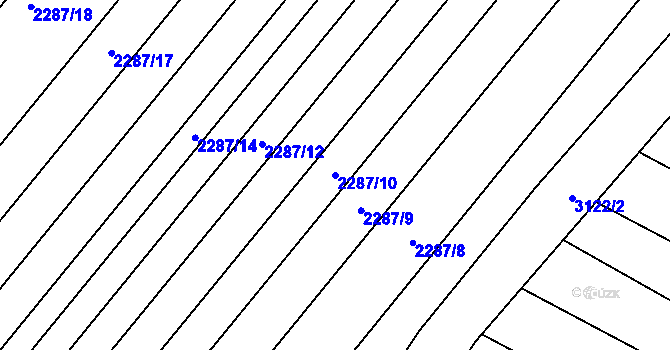 Parcela st. 2287/10 v KÚ Brumovice, Katastrální mapa