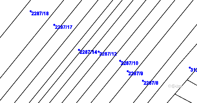 Parcela st. 2287/12 v KÚ Brumovice, Katastrální mapa