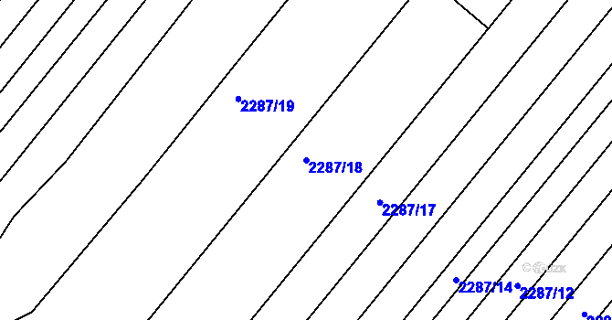 Parcela st. 2287/18 v KÚ Brumovice, Katastrální mapa