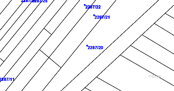 Parcela st. 2287/20 v KÚ Brumovice, Katastrální mapa