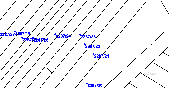Parcela st. 2287/22 v KÚ Brumovice, Katastrální mapa