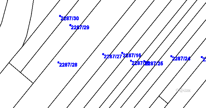 Parcela st. 2287/27 v KÚ Brumovice, Katastrální mapa