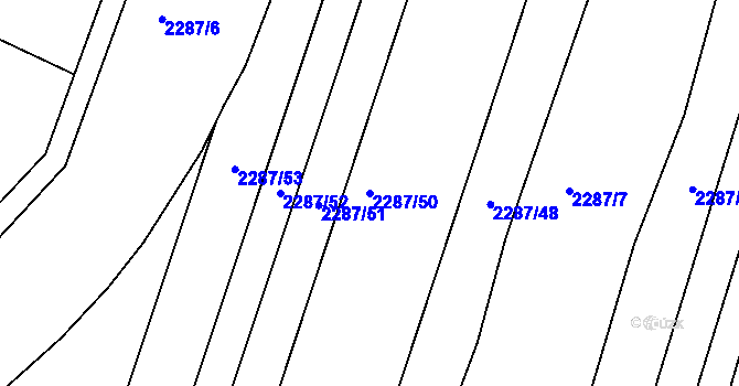 Parcela st. 2287/50 v KÚ Brumovice, Katastrální mapa
