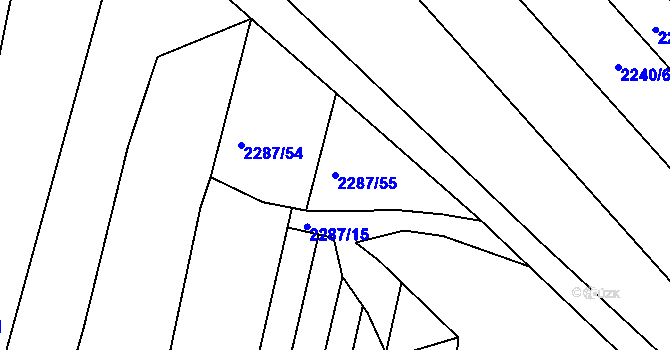 Parcela st. 2287/55 v KÚ Brumovice, Katastrální mapa