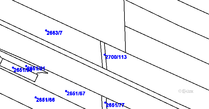 Parcela st. 2700/113 v KÚ Brumovice, Katastrální mapa