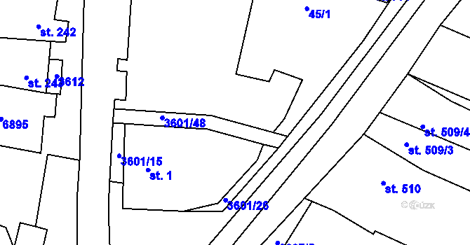 Parcela st. 3 v KÚ Brumovice, Katastrální mapa