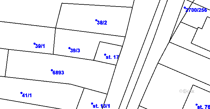 Parcela st. 17 v KÚ Brumovice, Katastrální mapa