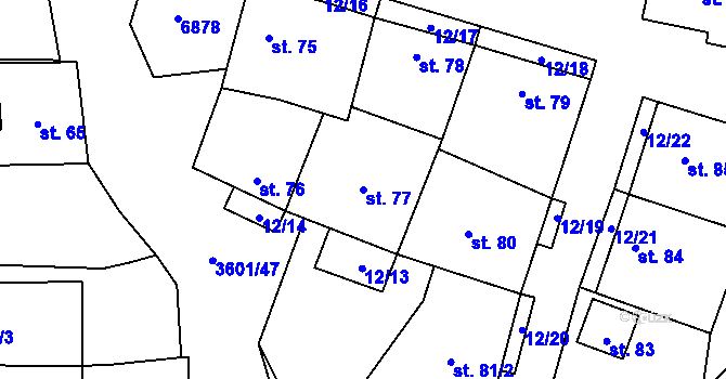 Parcela st. 77 v KÚ Brumovice, Katastrální mapa