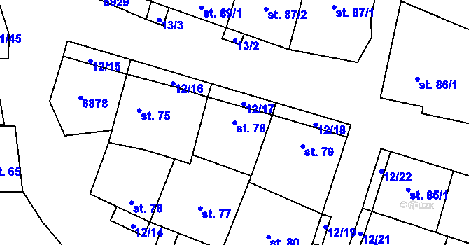 Parcela st. 78 v KÚ Brumovice, Katastrální mapa
